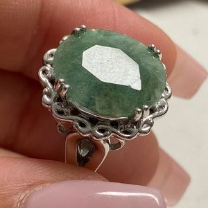 GENUINE EMERALD SOLID STERLING SILVER RING